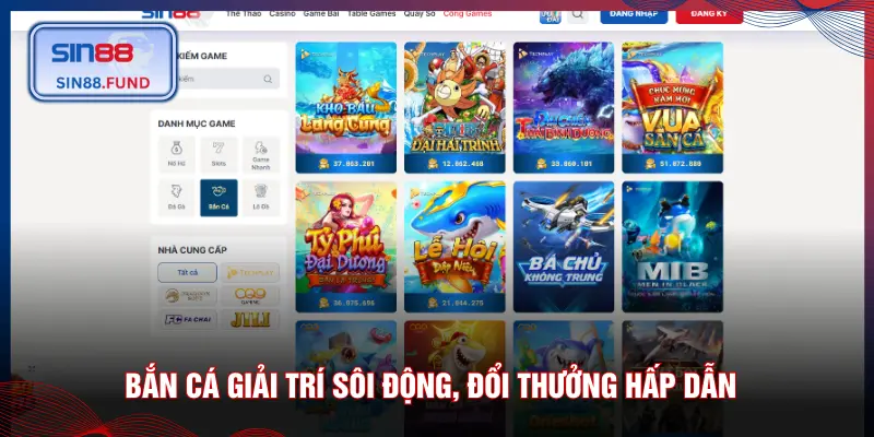 Bắn cá giải trí sôi động, đổi thưởng hấp dẫn